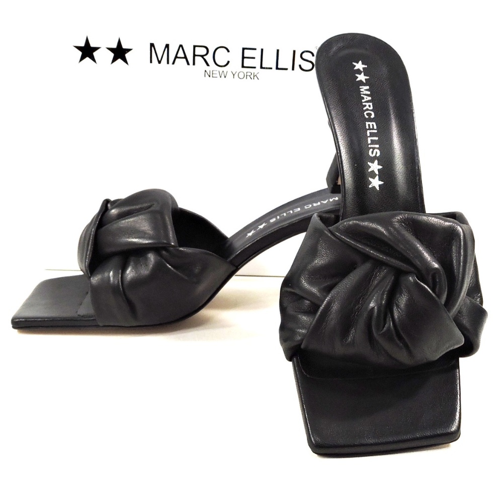 MARC ELLIS 🇮🇹 BLACK LEATHER COMFORT MULES